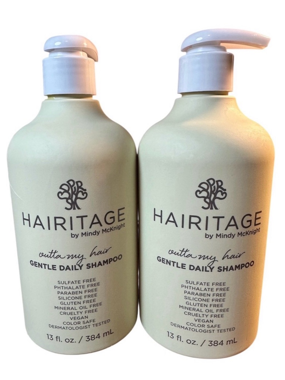 2 Pk Hairitage By Mindy McKnight Outta My Hair Gentle Daily Shampoo Sulfate Free